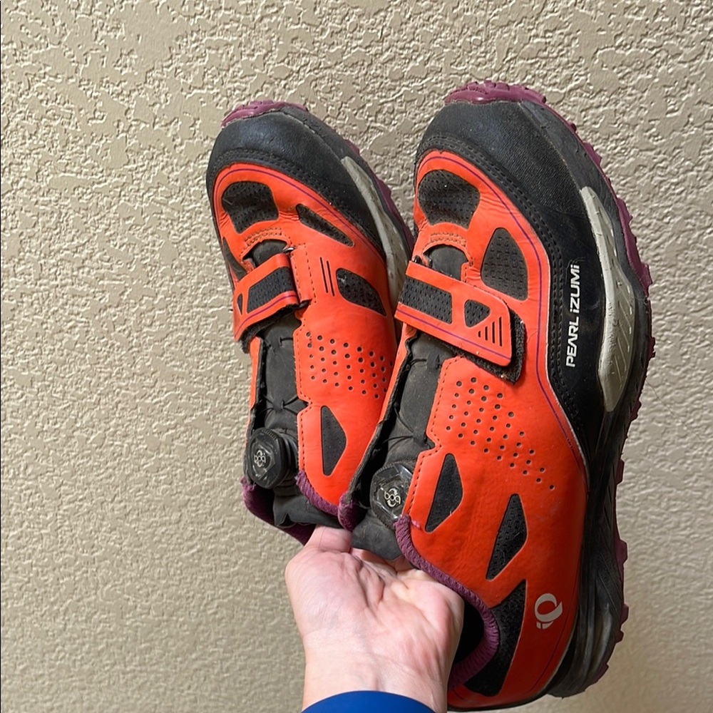 Pearl Izumi Orange and Black Sneakers with Rugged Sole